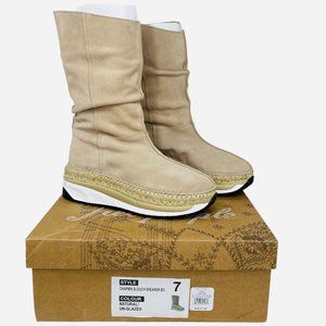 Free People Chapmin Slouch Sneaker Boots Cappuccino Size 7 New NWT